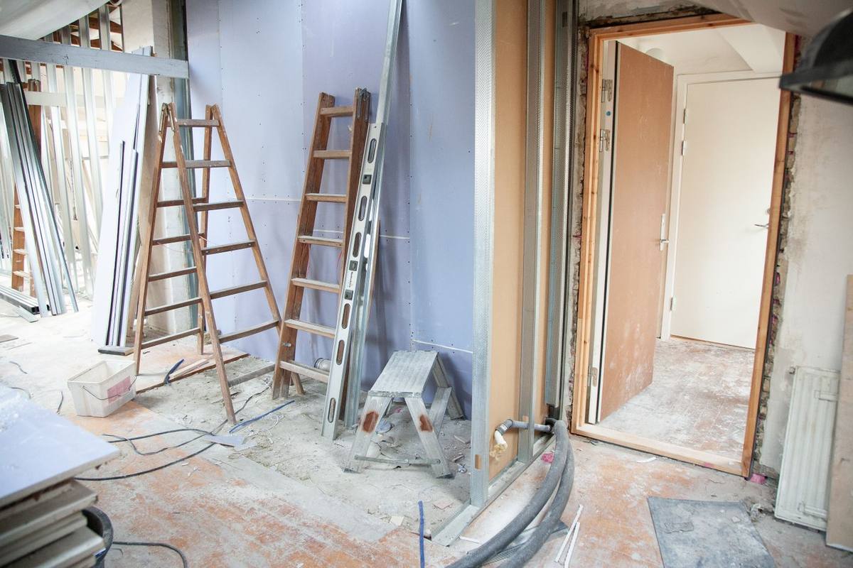 A house interior mid-renovation